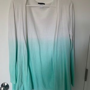 Blue and white gradient cardigan